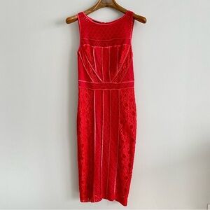 bebe Red Lace Sleeveless Dress Size 4